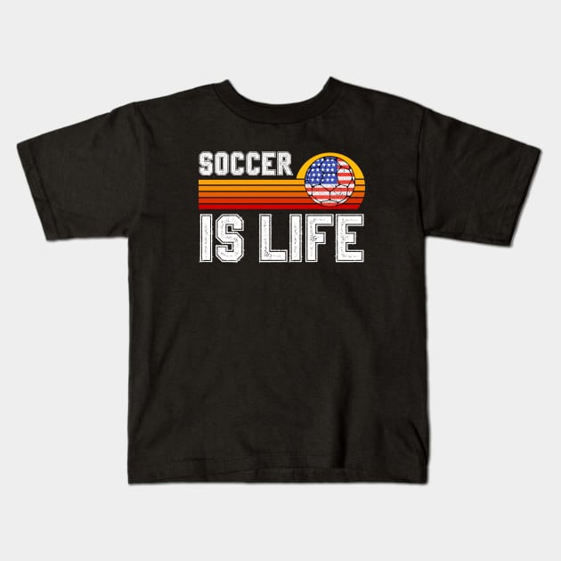 Soccer Is Life Kids T-Shirt by footballomatic